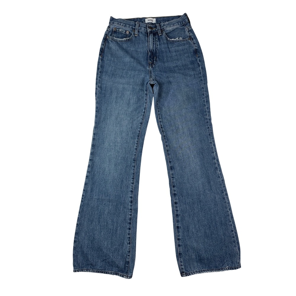 Pistola Lennon High Rise Bootcut Jeans Medium Wash Blue Denim 26 - Picture 2 of 9